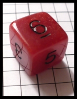 Dice : Dice - 6D - Red Crystaline with Black Numerals - FA collection buy Dec 2010